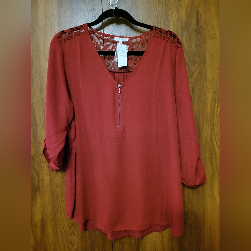 Maurices Pullover Blouse with Lace